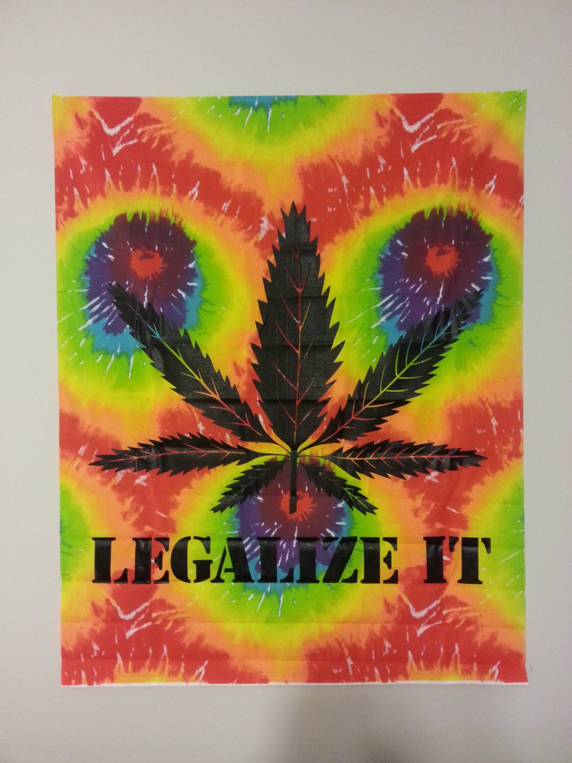 Legalize It Pot Leaf TIE DYE Tapestry 40 x 45