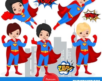 Superman clipart, superheroes clipart, superheroes boy, superhero boy clipart, superhero costume - CA199