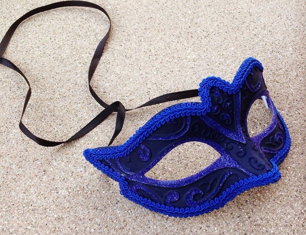 Royal Blue Masquerade Mask Venetian Classic Burlesque Costume