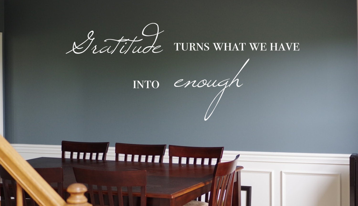 Vinyl Wall Decal Gratitude Wall Art Vinyl Letters Quote