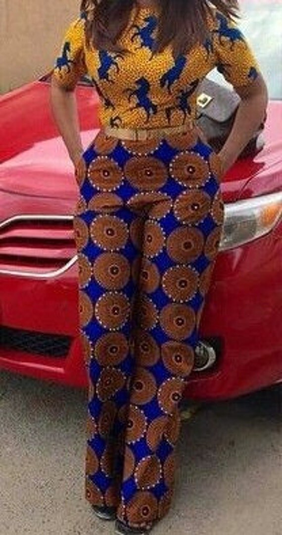 Mixed Fabric Ankara Jumpsuit // Jumpsuit Ankara by Zizibespoke