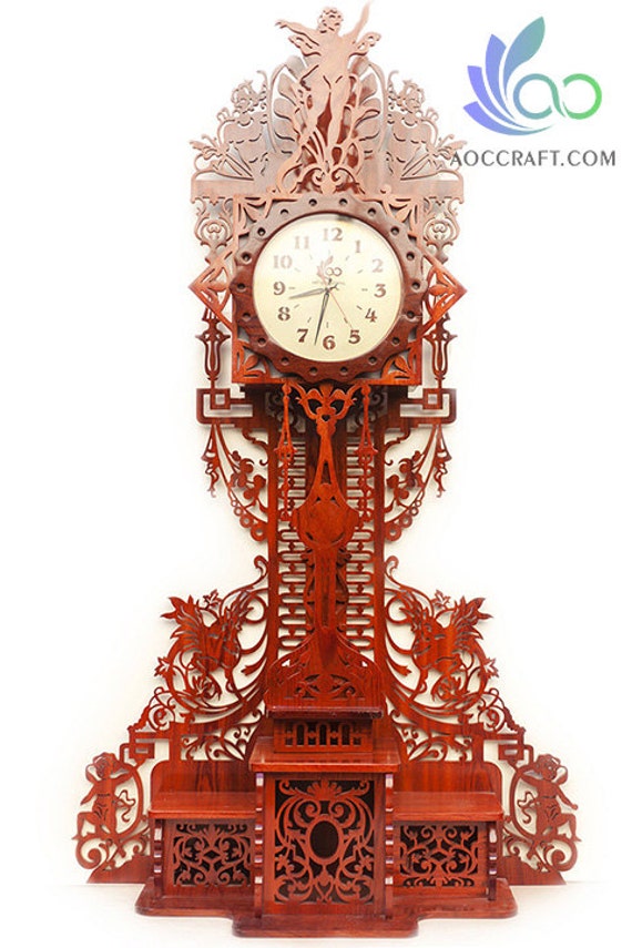 Luxury Wooden Stand Clock DH070615 Antique by Vietnampopupcard