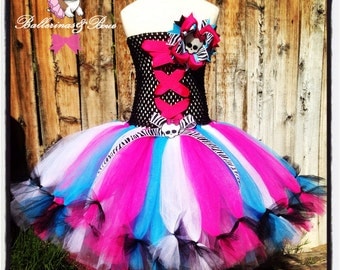 Monster High tutu dress with hairbow- Monster high-Monster high dress costume