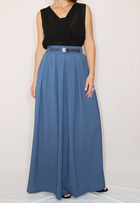blue grey skirt chiffon maxi skirt high waisted maxi blue grey skirt chiffon maxi skirt high waisted maxi