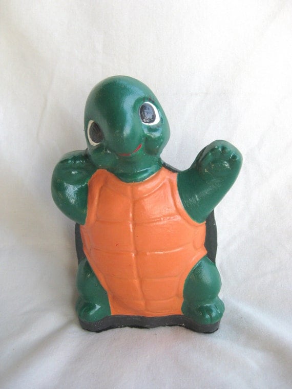 Vintage turtle figurine cute for a baby's or by OzmasTreasureRoom