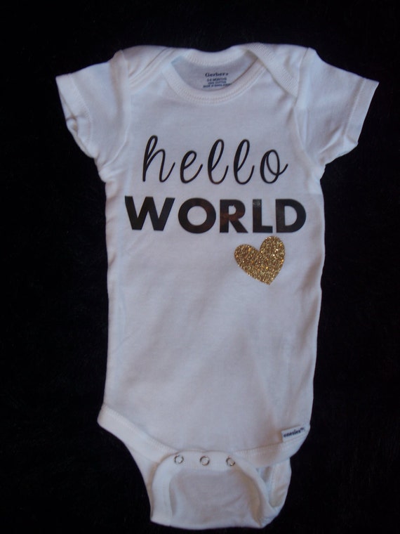 Hello World New Baby Girl Clothes Baby by PigtailsAndMudpies1