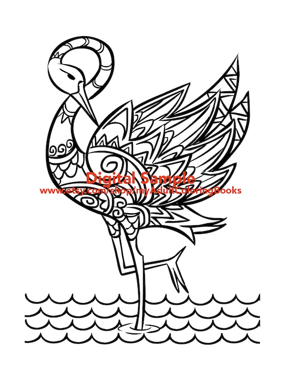 Download Flamingo Coloring Page for Adults Flamingo Adult Coloring