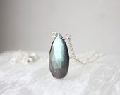 labradorite necklace, blue stone necklace sterling silver gemstone jewelry