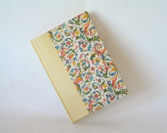 Address book large - butter yellow and Florentine - 6x8.5 in 15x22cm - Ready to ship