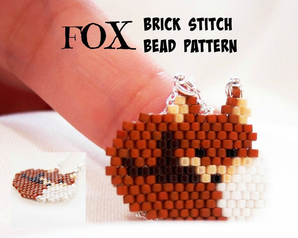 Fox Beading PATTERN Beaded Animals Delica Beads Brick