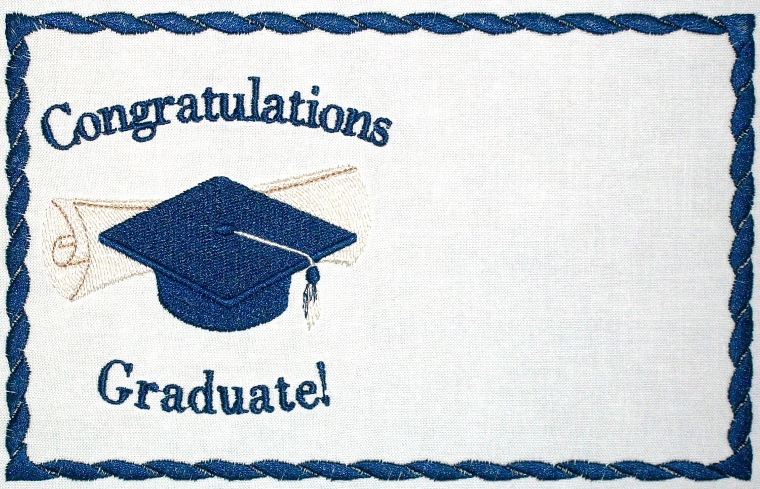 Graduation embroidered quilt label to customize with your