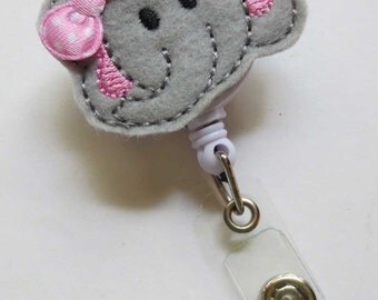 Elephant Badge Reel - Retractable Badge Reel - Nurse ID Holder, Animal Badge Reel - ID Badge Reel