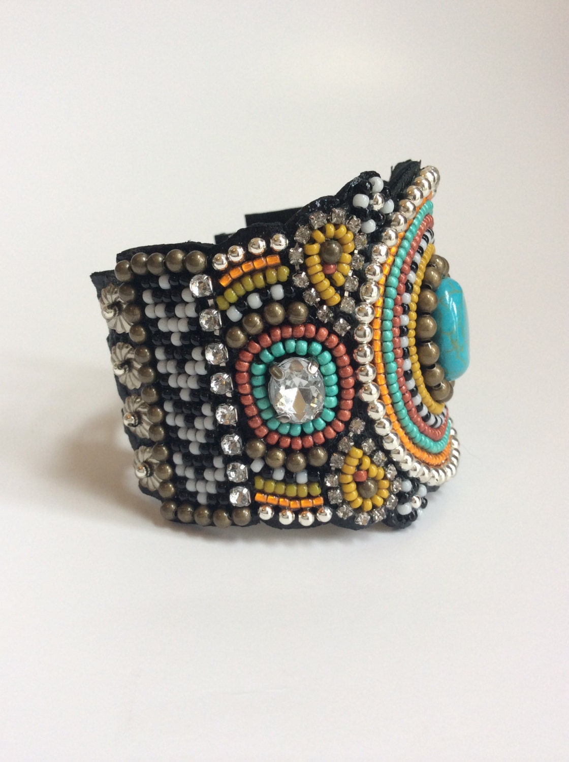 Bead Embroidery Cuff Bracelet