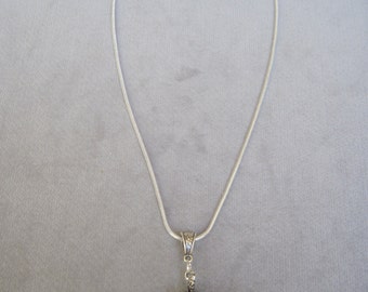Large Antique Silver Pine Cone Pendant Necklace