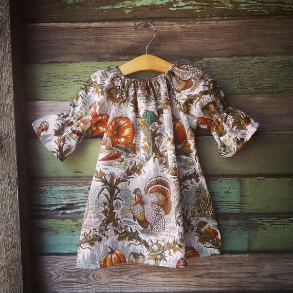 Girls Thanksgiving Dress Turkey Dress Fall Dress pumpkin
