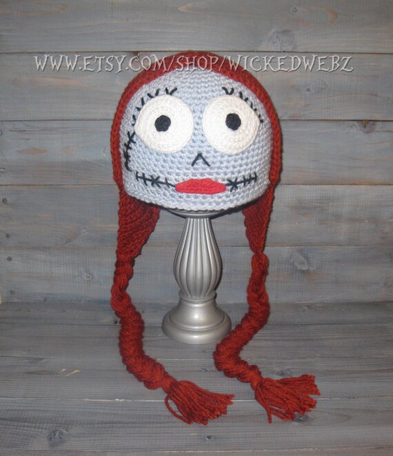 Adult Sally Nightmare Before Christmas crochet hat by WICKEDWEBZ