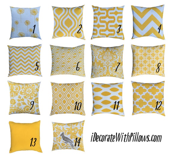 Decorative Pillow Euro Sham Cover Yellow by iDecorateWithPillows