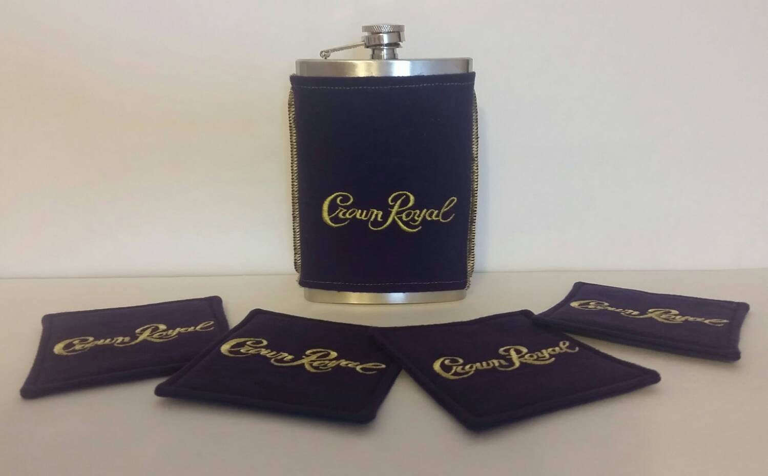 Crown Royal Gift Set includes 8 oz. Stainless Steel Flask