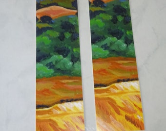 Landscape Bookmark Original Art Print Landscape Set of 2 8 1/4" by 2"