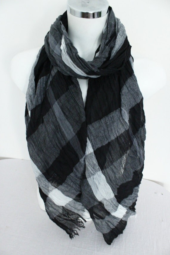 Black Men's scarves Long scarves men Striped men