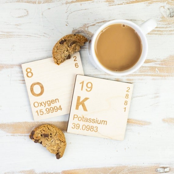 can periodic words table you spell Periodic Fun WOODEN Table Gift Elements Teenager OK COASTERS Geek Set