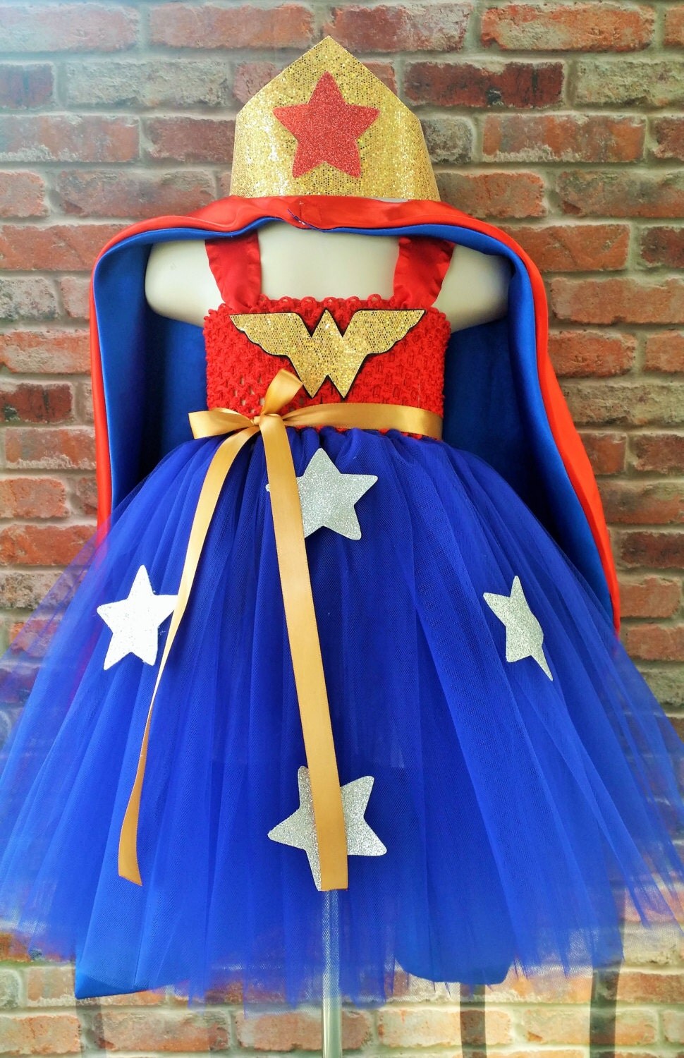 Wonder woman inspired tutu dress. Halloween costume. Superhero