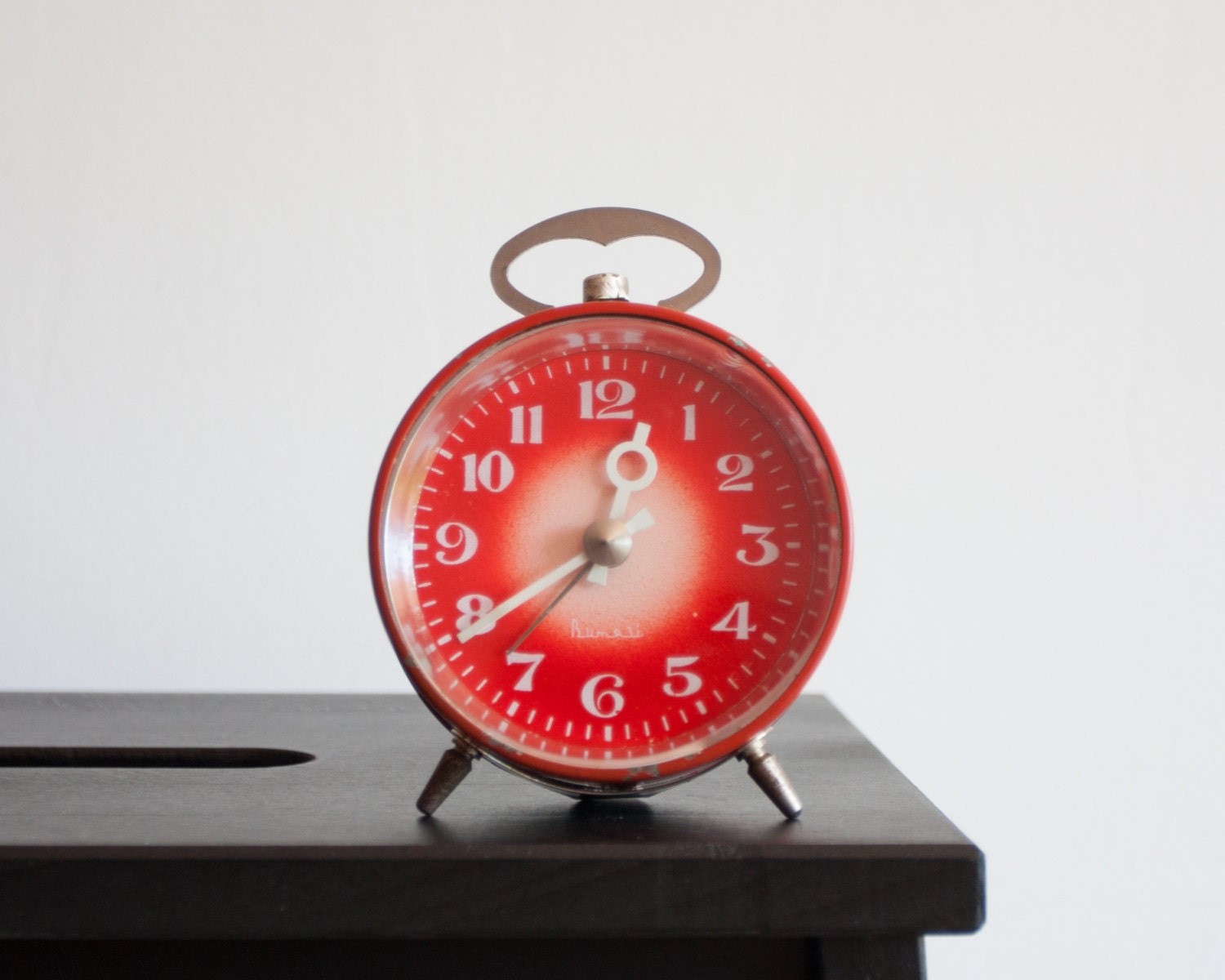 Red Alarm Clock Office Desk Clock Soviet Vintage Modern