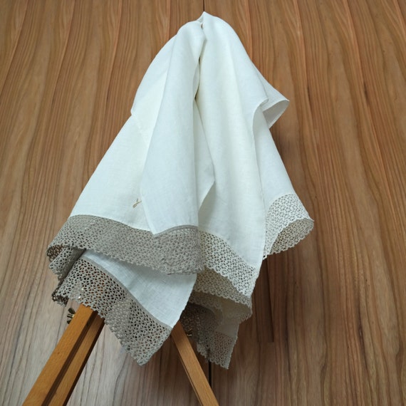 LINEN BATH towels SET of 2 piece. Rustic country style by