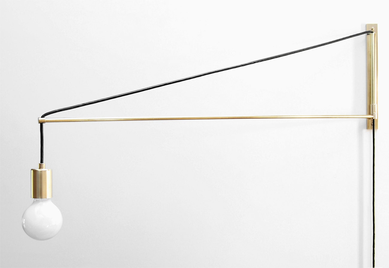 Modern Brass Swing Arm Sconce Two Three Or Four Foot - ðzoom modern brass swing arm sconce two three or four foot - ðzoom