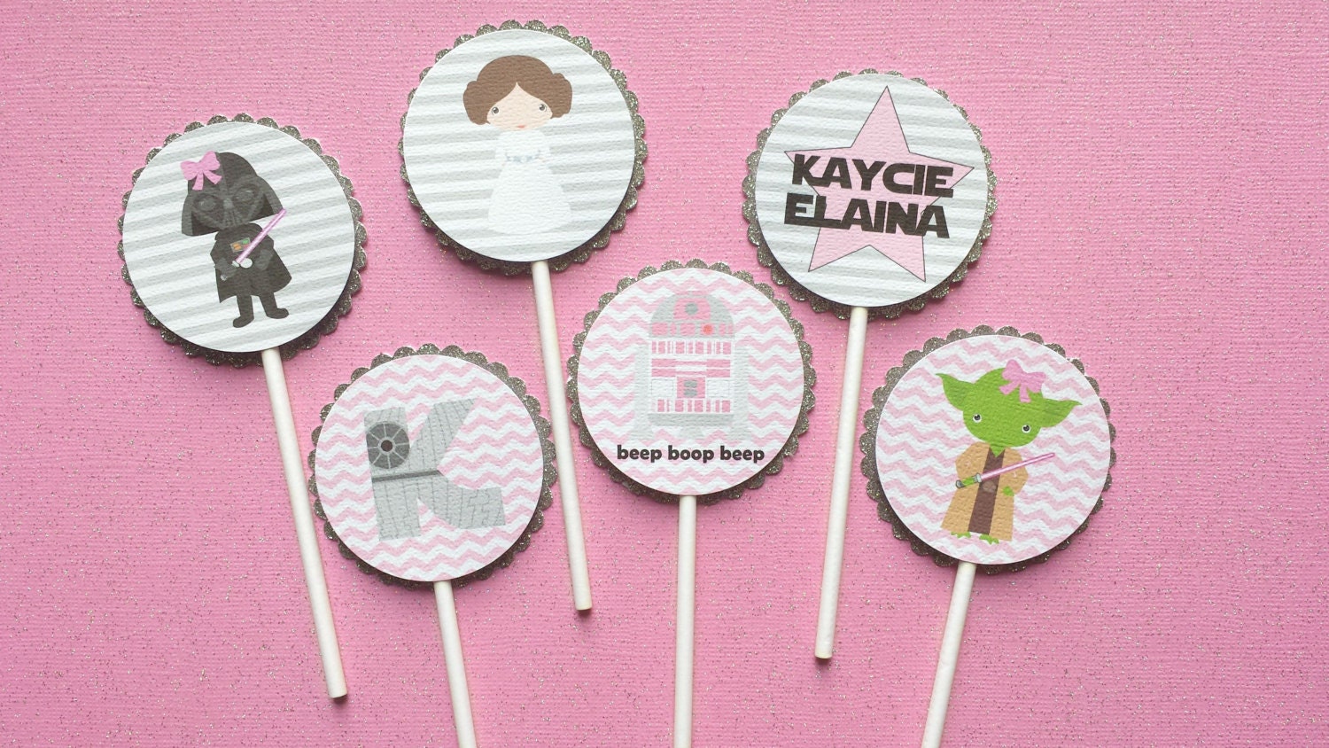 Girly Star Wars Cupcake Toppers