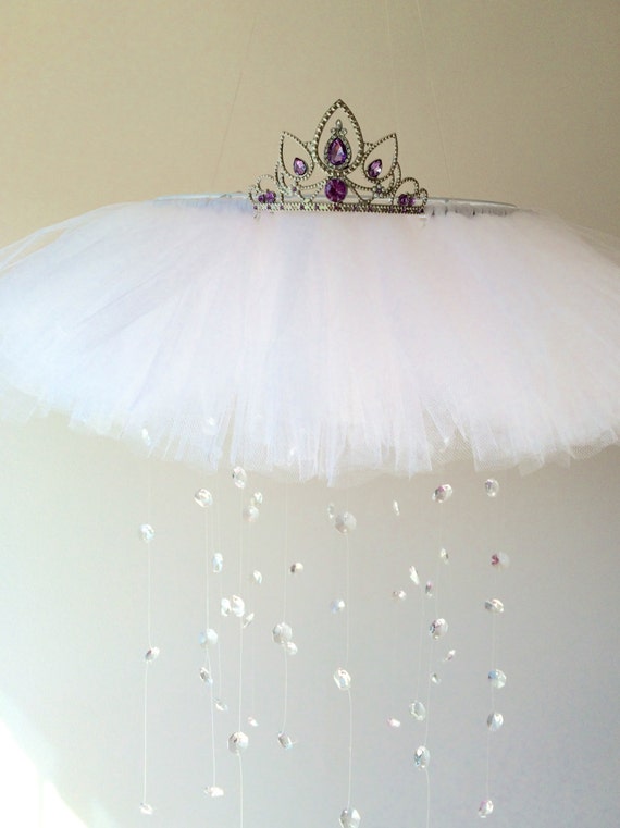 crystal baby mobile princess mobile princess by JennabooBoutique