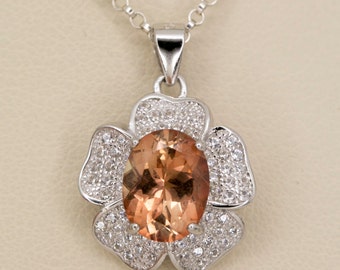 Peach Sunstone Sterling Silver Pendant 1.6ct (S2428P)
