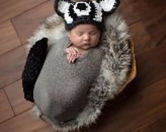 Raccoon Newborn photo prop