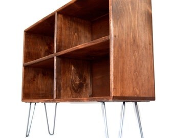 Mid Century Modern Media Table, reclaimed wood bench, reclaimed furniture, barn wood storage bench, barn wood furniture, media center