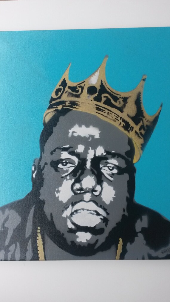 Biggie Smalls Spray Painting on 16x20 canvas by WickedSprayArt