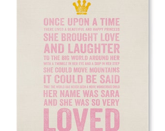 Personalized Canvas Wall Art "A Beautiful, Happy Girl"