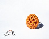 Ring cherry pie, miniature dessert, dollhouse jewelry, polymer Foods, Bakery, cute miniature food, pastries, faux food, scale miniature