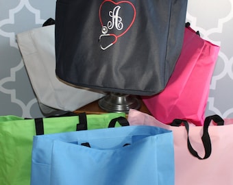 Monogrammed Tote Bag NEW COLORS-for Brides, Bridesmaids, Sports, Day at the beach, Teachers,or Just for Fun!!