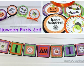 Halloween birthday banner, halloween party, Halloween baby shower, Halloween birthday party, Halloween class party, Halloween party package