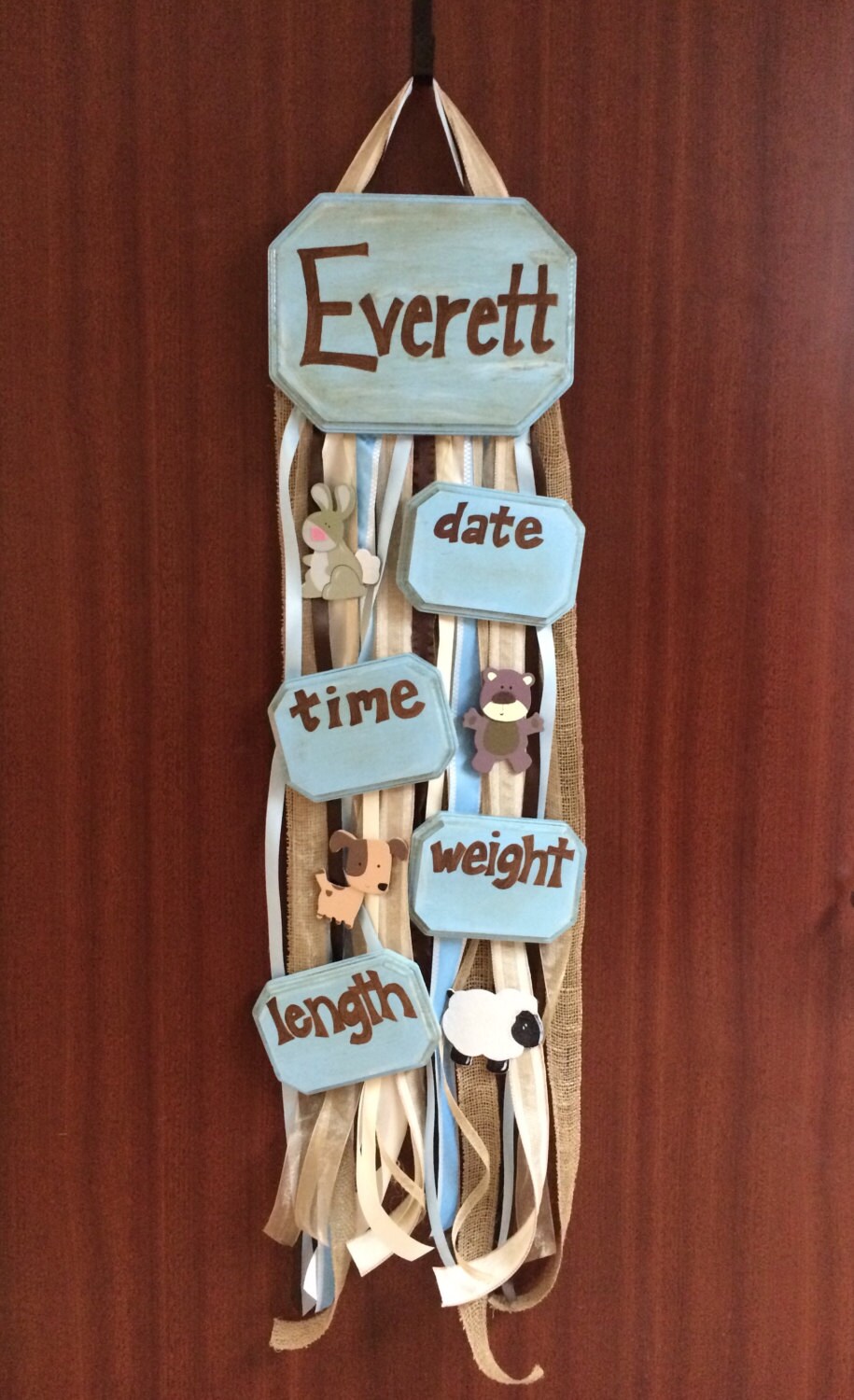 Baby Boy or Girl Wooden Hospital Door Hanger Nursery Wall