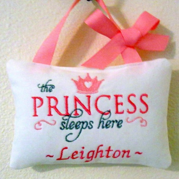 Personalized The Princess Sleeps Here by SimplySaidStitches
