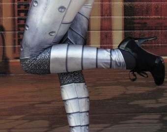 TAFI Plate-Mail Armor Leggings - Original Cosplay Platemail Armour 3D Printed Design Black Milk Galaxy Dance Theatre Costume Yoga Pants