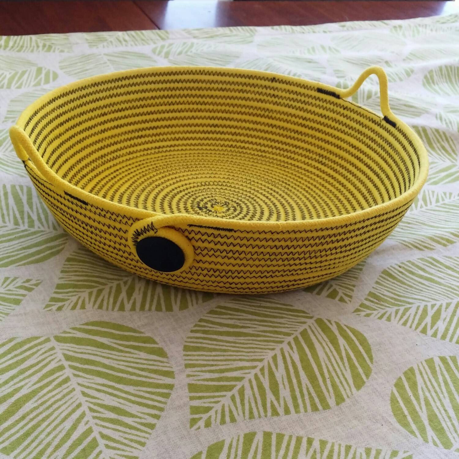 100 Cotton rope Baskets yellow canary. Naturally dyed