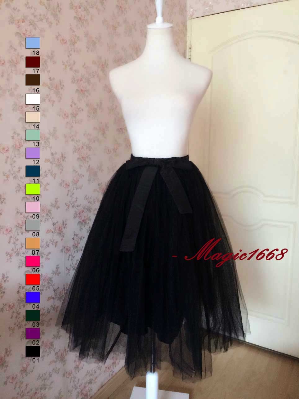 Black Tulle Skirt Black Tutu Skirt Adult Tutus Fashion Midi Skirt Bridesmaid Tutu Skirt 7013