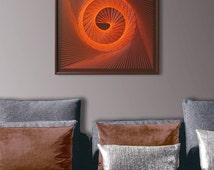 UV Wall Art, Spiral in a Spin in Orange, Abstract Wall Decor, Modern ...