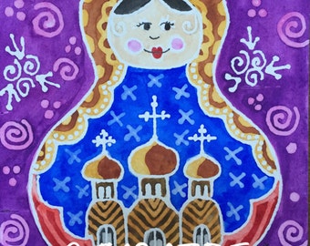 5 x 7 Watercolor Card/Print: Moscow Dreams