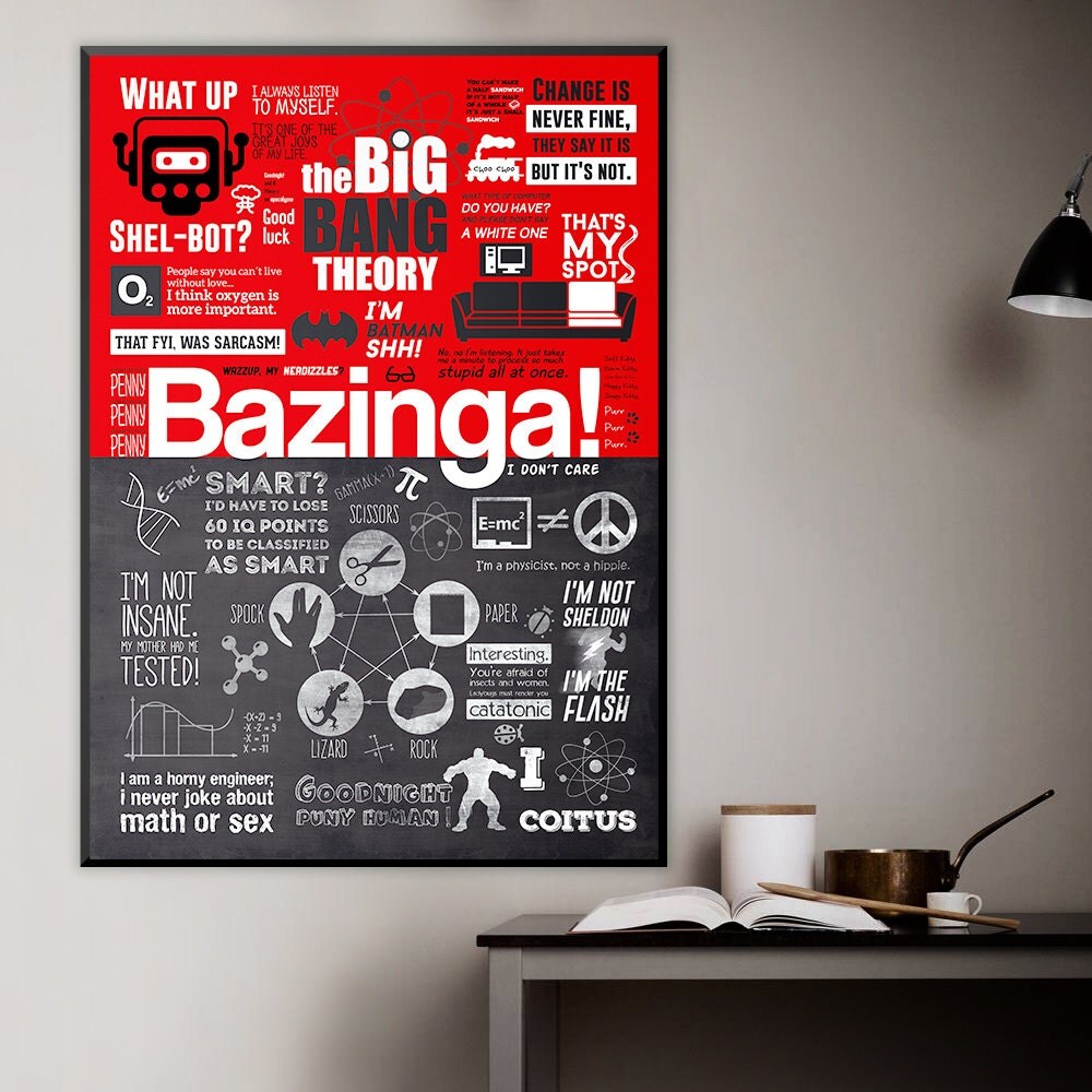 The Big Bang Theory Poster Geek Wall Decor Bazinga Sheldon