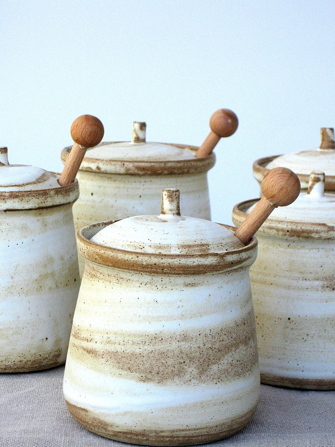 ceramic honey jar ceramic salt cellar sugar jar rustic
