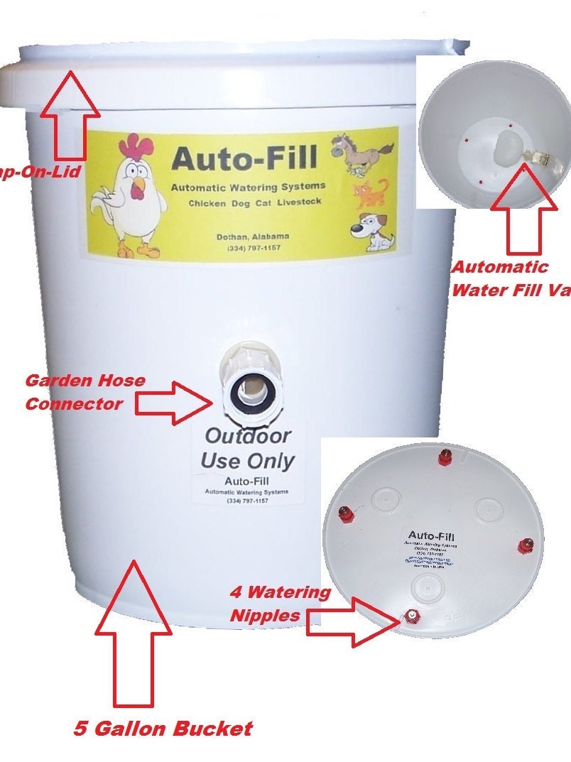Automatic Chicken Waterer Feeder 4 Nipple 5 by AutoFillAutomatic