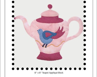 Exotique teapot appliqué block